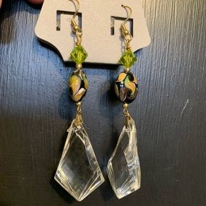 Gold hanging earrings